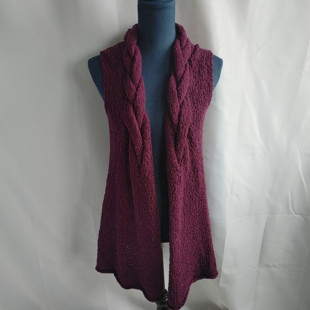 Adrienne Vittadini Purple Boucle Sweater Vest